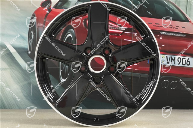 19" Felge Cayenne Sport Classic II, 8,5J x 19 ET59, schwarz hochglanz