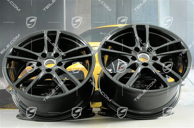 20-inch Cayenne Sport wheel rim set, 10,5J x 20 ET64 + 9J x 20 ET50, black high gloss