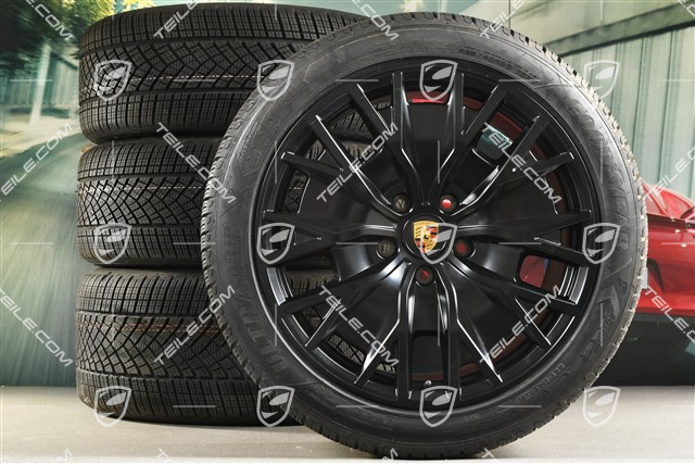 20-inch Turbo S Aero Design winter wheel set, rims 9J x 20 ET54 + 11J x 20 ET60 + Goodyear winter tyres 245/45 R20 + 285/40 R20, black satin matt