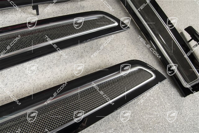 Dashboard 3-part, doors 4-part  trim moulding set / kit, Carbon