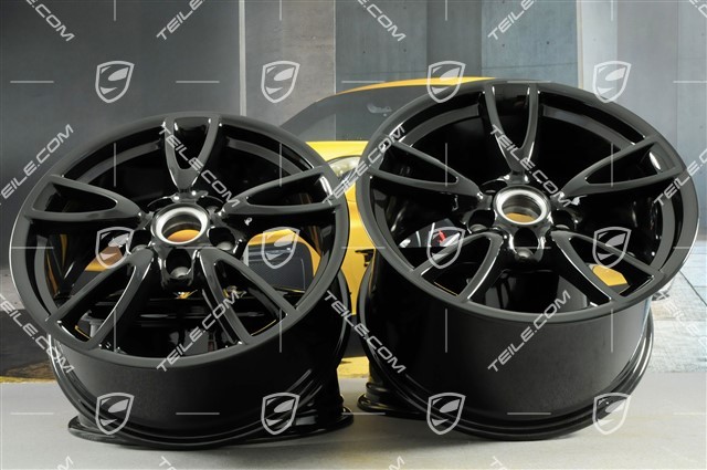 18" Felgensatz Carrera IV, 8J x 18 ET57 + 11J x 18 ET51, C4 / C4S, schwarz hochglanz