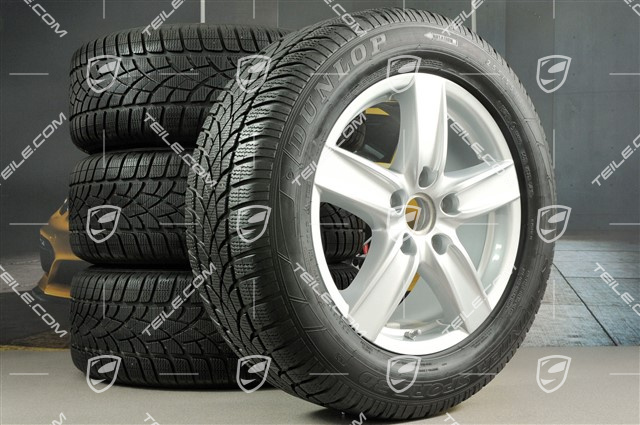 18-inch Cayenne S III winter wheel set, 4x wheels 8 J x 18 ET 53 + 4x winter tyres Dunlop 255/55 R 18 109V XL M+S, without TPMS
