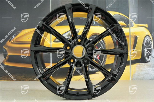 19" komplet felg Boxster S, 8J x 19 ET57 + 10J x 19 ET45, czarny wysoki połysk