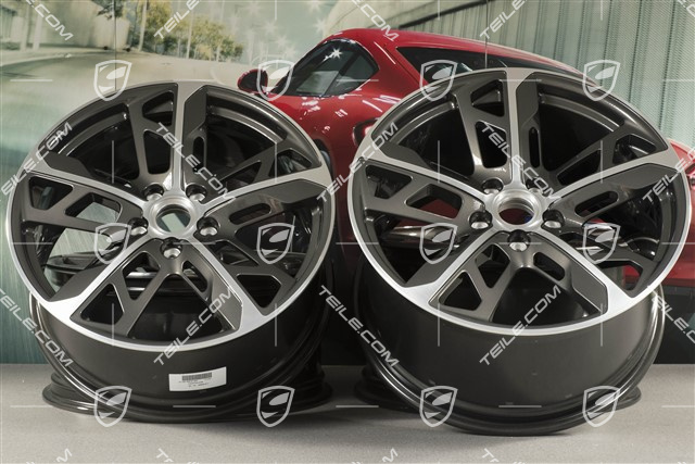 21" Wheel rim set Cross Turismo Design, 9,5J x 21 ET60 + 11,5J x 21 ET66, Titanium