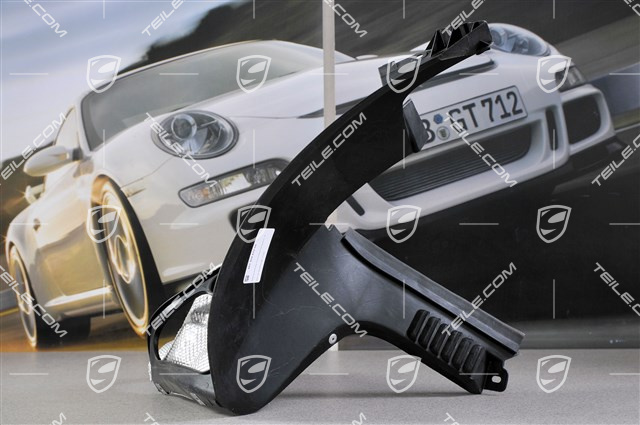 Wheel-well liner with lateral heat protection, R Wheel-well liner with lateral heat protection, R