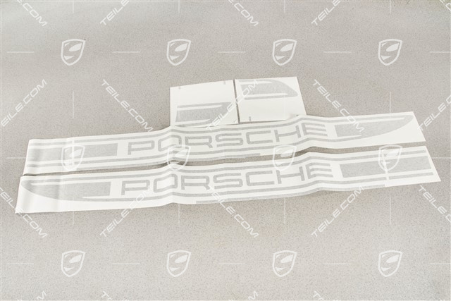 Spyder, 1 zestaw ozdobnych pasków z napisem „PORSCHE”, czarne Spyder, 1 zestaw ozdobnych pasków z napisem „PORSCHE”, czarne