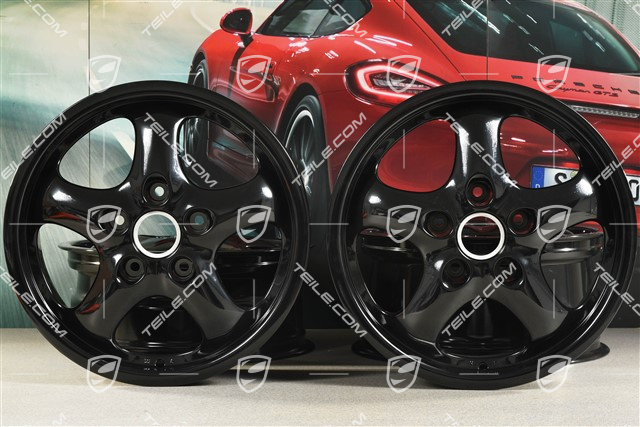 17-inch CUP II wheel set, 7J x 17 ET55 + 8J x 17 ET30, black high gloss