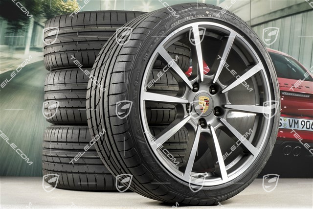 20" Carrera Classic Sommerräder Satz, Felgen 8J x 20 ET57 + 10J x 20 ET45 + GoodYear Sommerreifen 235/35 ZR20 + 265/35 ZR20, mit RDK-Sensoren