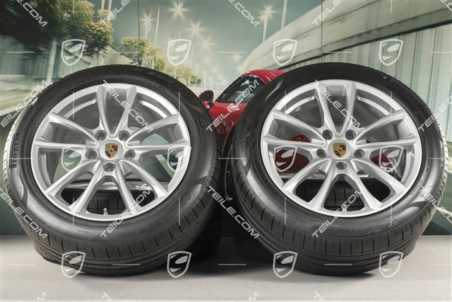 19-inch summer wheels set "Panamera S", rims 9J x 19 ET64 + 10,5 J x 19 ET62 + Pirelli summer tires 265/45 R19 + 295/40 R19