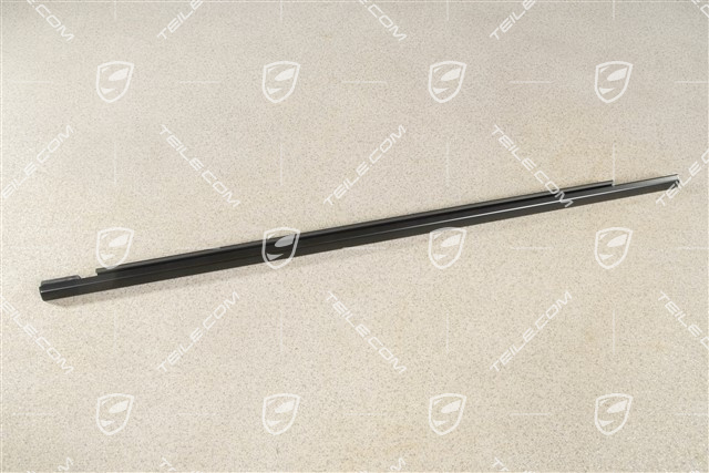Side window cover trim, outer, rear door, Matt black, R