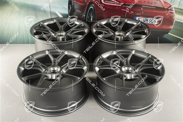 20"+21" GT3 Felgen Satz, 9,5J x 20 ET46 + 12J x 21 ET45, in Darksilver
