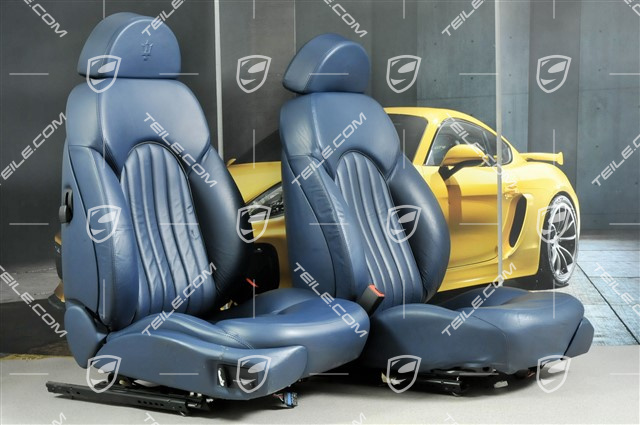 3200GT Seats, el. adjustable, leather, Navy blue, set (L+R)
