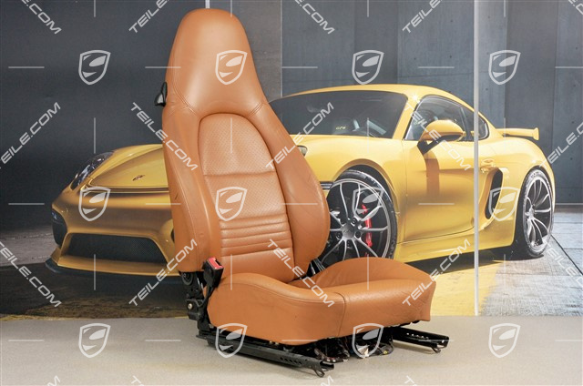 Seat, el. adjustable, leather, Brown/Natural, damage, L