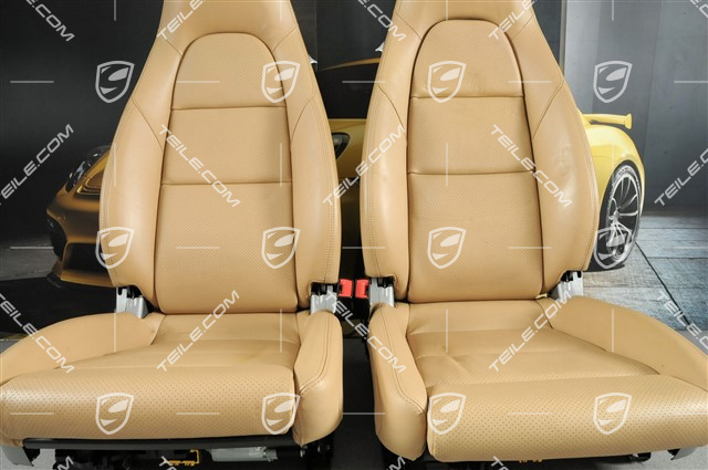 Seats, el adjustable, Lumbar, leather, Luxor Beige, used traces, L+R