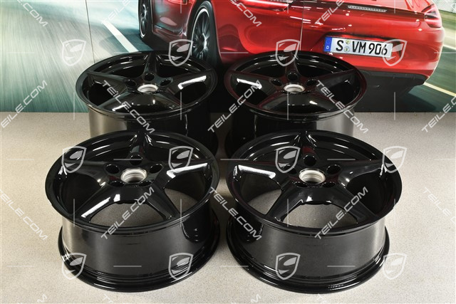 18-inch Carrera III wheel set, 8J x 18 ET57 + 10J x 18 ET58, C2 / C2S, black high gloss