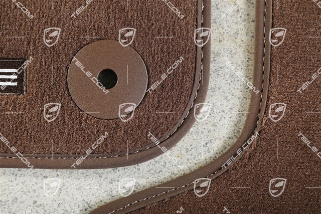 Fußmatten / Fussmattensatz, Velours, 4-teilig, Trüffelbraun