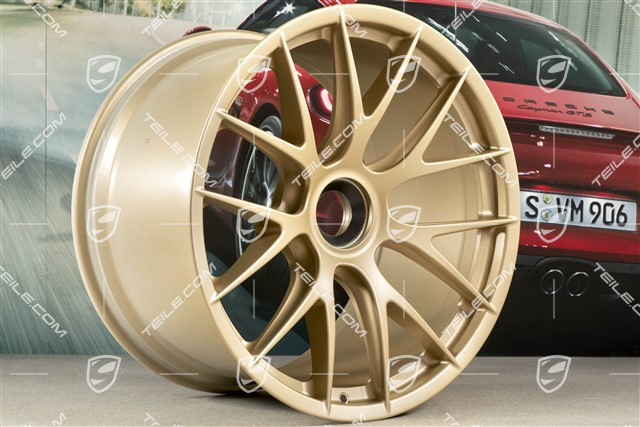 GT2RS / GT3RS wheel rim/disc, Magnesium, central lock, 12,5J x 21 ET48, Aurum metallic
