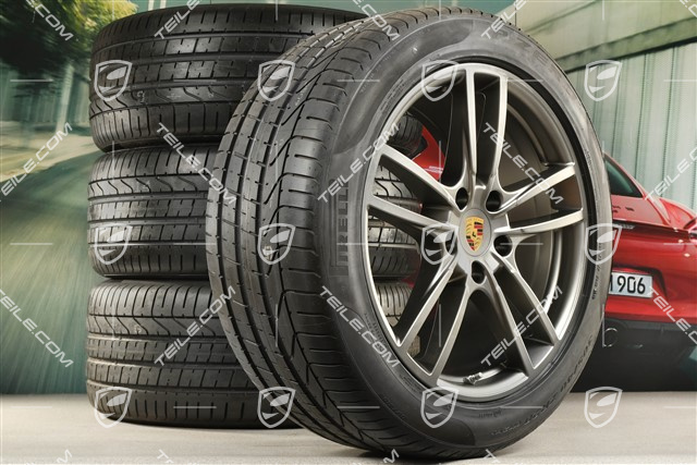 20-inch Cayenne Coupé Sport summer wheel set, rims 9J x 20 ET50 + 10,5J x 20 ET55 + Pirelli P Zero summer tyres 275/45 R20 + 305/40 R20, with TPMS