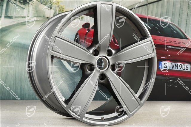 22-inch wheel rim set, Cayenne Sport Classic, 10J x 22 ET48 + 11,5J x 22 ET61, Platinum satin-matt