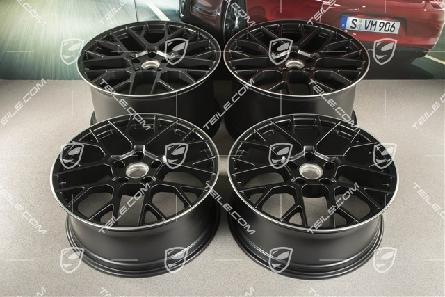 20+21-inch wheel rim set RS Spyder, rims: front 8,5J x 20 ET53 + rear 11,J x 21 ET67, black satin matt