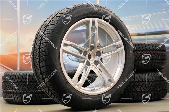 19-inch "Macan Turbo" winter wheels set, rims 8J x 19 ET21 + 9J x 19 ET21 + NEW Pirelli winter tyres 235/55 R19 + 255/50 R19 (0 km), with TPMS