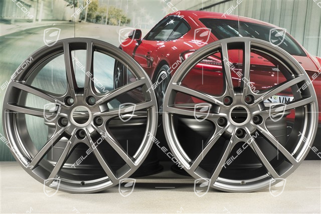 20" Cayenne Sport Felgensatz, 10,5J x 20 ET64 + 9J x 20 ET50, Platinum-Seidenmatt