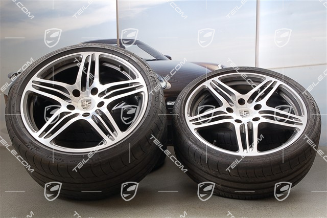 19" Komplet kół letnich Turbo I, felgi 8 J x 19 ET 57 + 11 J x 19 ET 51 + NOWE opony letnie 235/35 ZR 19 + 305 /30 ZR 19