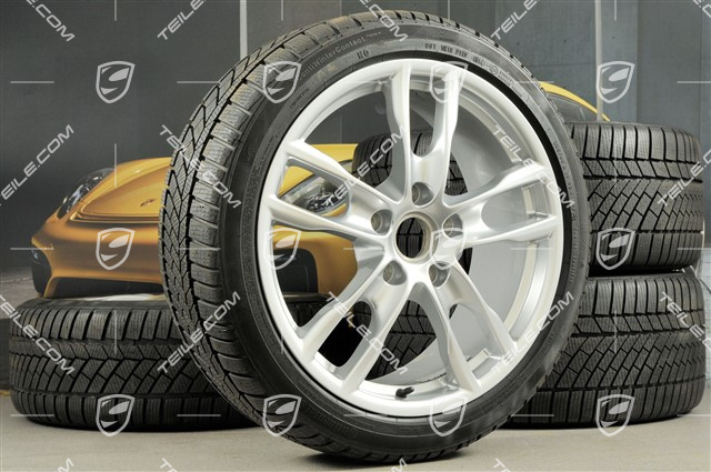 19" winter wheel set Boxster S, 8J x 19 ET57 + 9,5J x 19 ET45 + NEW Continental WinterContact winter tires 235/40 R19 + 265/40 R19, without TPMS