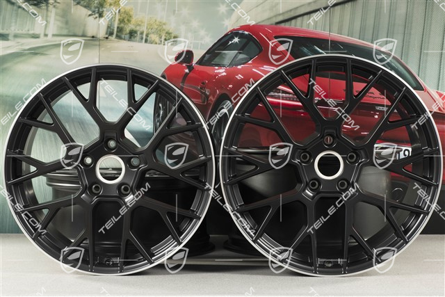 20+21-inch wheel rim set RS Spyder, rims: front 8,5J x 20 ET53 + rear 11,J x 21 ET67, black satin matt