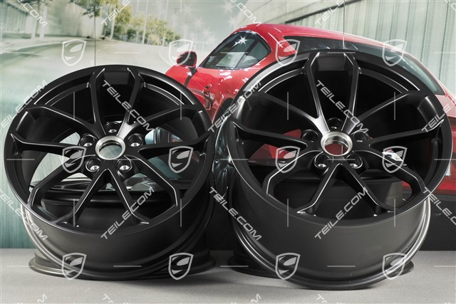 20" Felgensatz 718 Cayman GT4, Felgen 8,5J x 20 ET61 + 11J x 20 ET50, schwarz seidenmatt