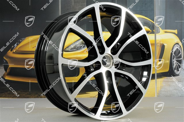 21-inch wheel rim set Cayenne Exclusive Design, 11J x 21 ET49 + 9,5J x 21 ET46, for Cayenne Coupé, black high gloss