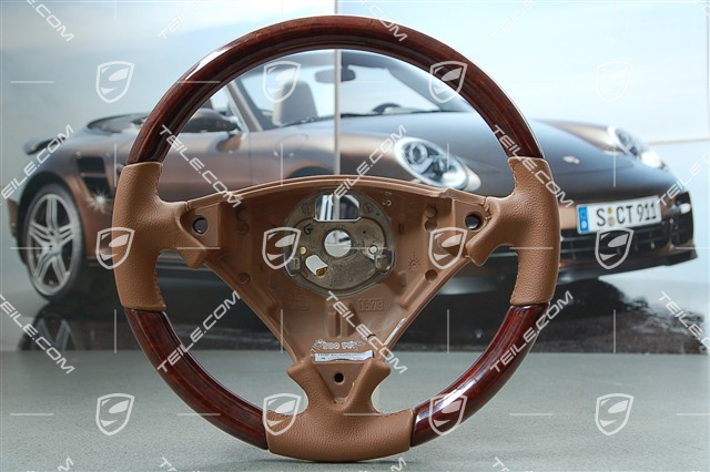 Steering wheel, havanna leather + dark rootwood, multifunction Steering wheel, havanna leather + dark rootwood, multifunction