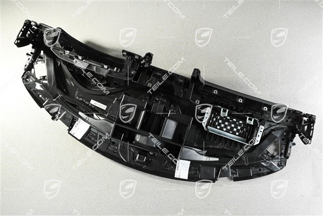 Dashboard, upper section, leather, black/carmine red, leather damaged