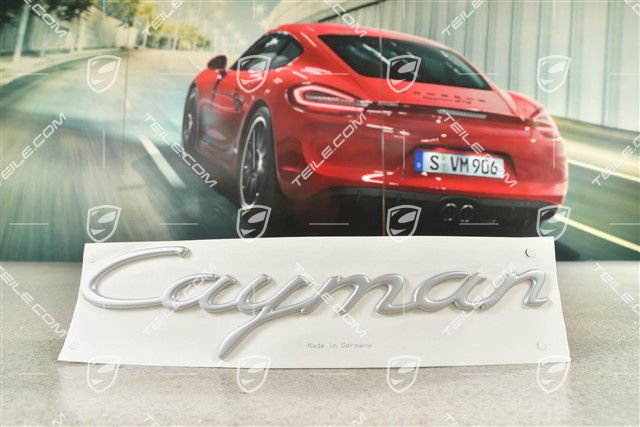 "Cayman" Badge / Emblem / logo, lacquered, Satin aluminium