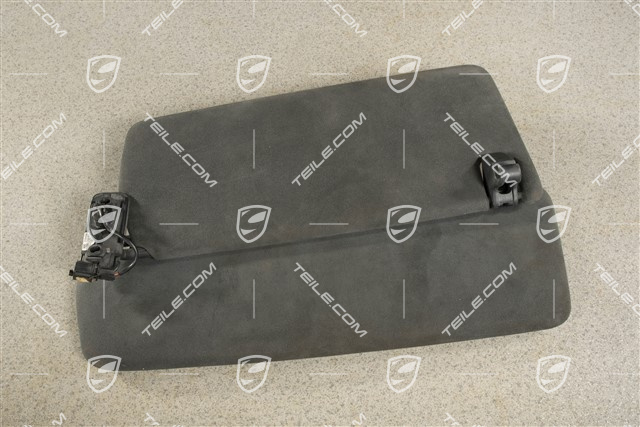 Sonnenblende, mit Spiegel, Schwarz, Alcantara, R