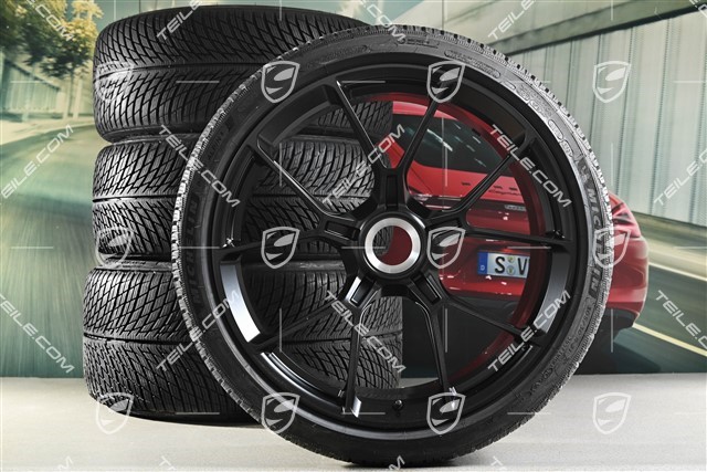 20/21-inch GT3 / GT3RS winter wheel set, central lock wheel rims 9J x 20 ET43 + 11,5J x 21 ET46 + NEW Michelin Pilot Alpin 5 winter tyres 245/35 R20 + 305/30 R21, black high gloss