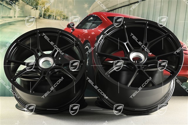 20"+21" GT3 Felgen Satz, 9,5J x 20 ET46 + 12J x 21 ET45, schwarz seidenmatt