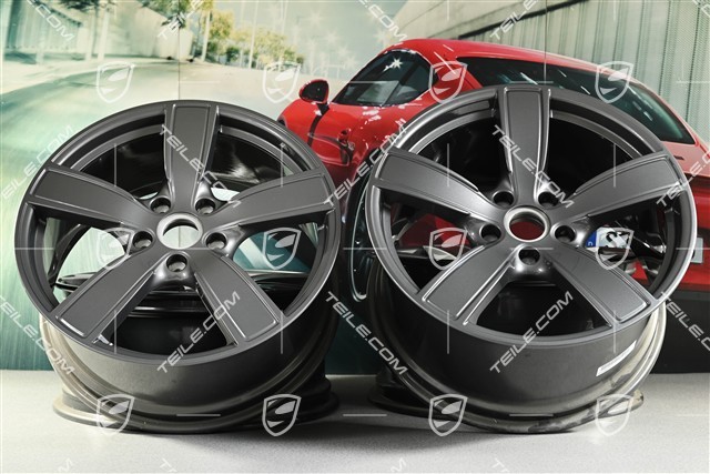 20-inch wheel rim set Carrera Sport, 8,5J x 20 ET57 + 10,5J x 20 ET51, titanium dark