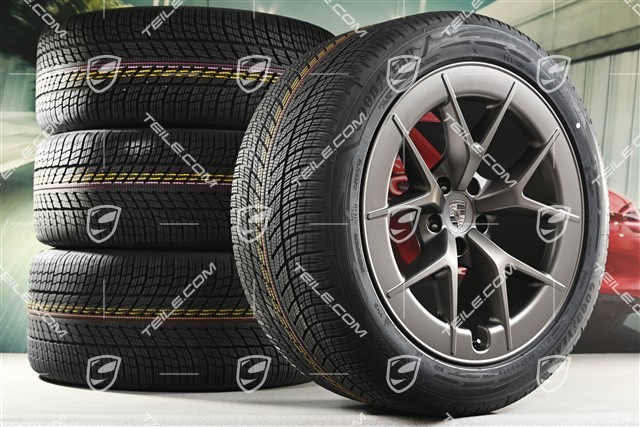 21" Cayenne RS Spyder Design winter wheel set, wheel rims 9,5J x 21 ET16 + 11J x 21 ET37 + Goodyear UltraGrip Performance 3 SUV winter tyres 275/45 R21 + 315/40 R21, turbonite