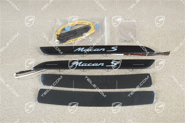 Einstiegleiste, Beleuchtet, Carbon, "Macan S", Satz L+R