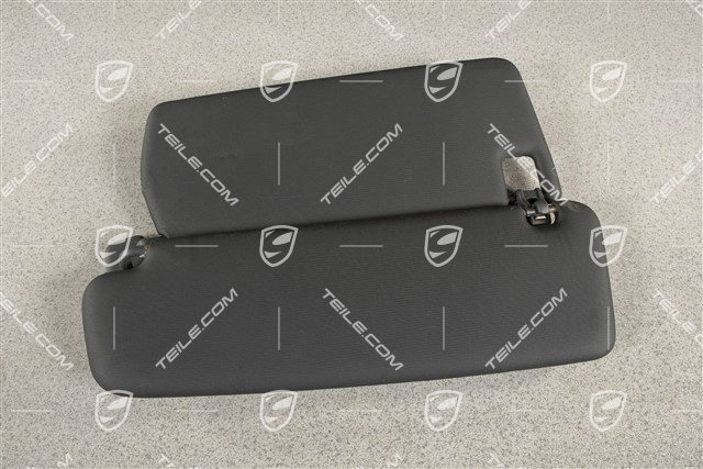 Sonnenblende, Spiegel beleuchtet, Kunstleder, Schwarz, R