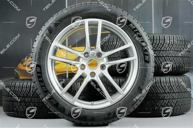 20" Cayenne COUPE Sport Winterräder Satz, Felgen 9J x 20 ET50 + 10,5J x 20 ET55 + NEUE Michelin Winterreifen 275/45 R20 + 305/40 R20, mit RDK-Sensoren
