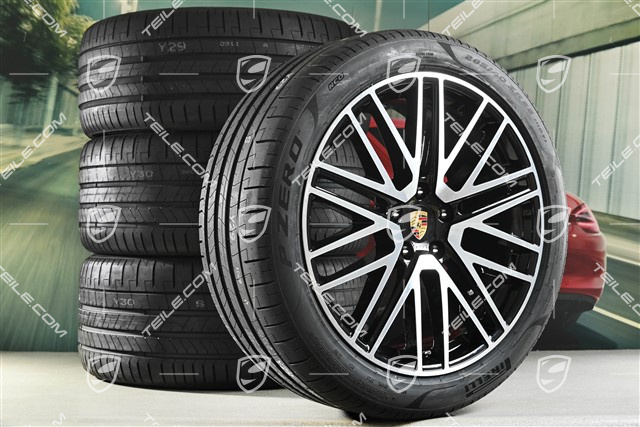22" 911 Turbo Design summer wheel set, rims 10J x 22 ET48 + 11.5J x 22 ET52 + NEW Pirelli summer tyres 285/40 ZR22 + 315/35 ZR22