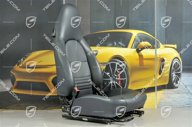 Seat, manual adjustable, leather/leatherette, Metropole blue, L