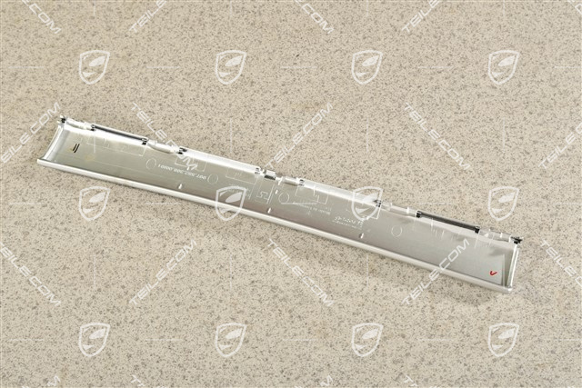 Dashboard / cup holder trim moulding, middle / centre, LHD, Galvano silver
