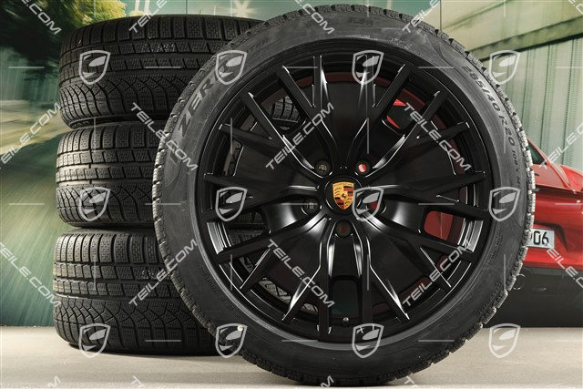 20-inch Turbo S Aero Design winter wheel set, rims 9J x 20 ET54 + 11J x 20 ET60 + Pirelli winter tyres 245/45 R20 + 285/40 R20, black satin matt