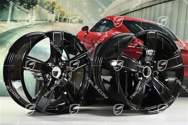 20-inch wheel rim set Carrera Sport, 8,5J x 20 ET57 + 10,5J x 20 ET51, black high gloss