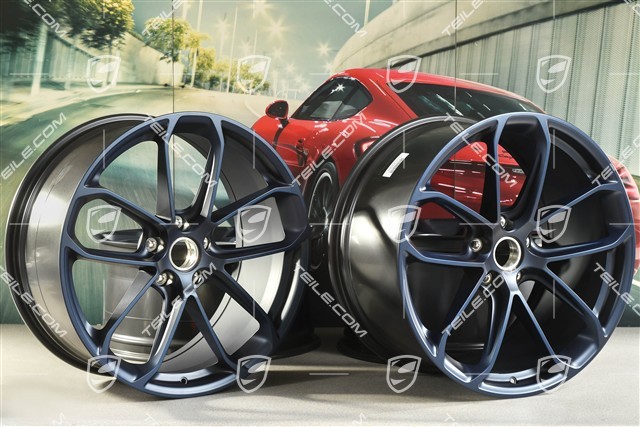 22" GT Felgensatz, Felgen 10,5J x 22 ET49 + 11,5J x 22 ET52, tiefseeblau perleffect