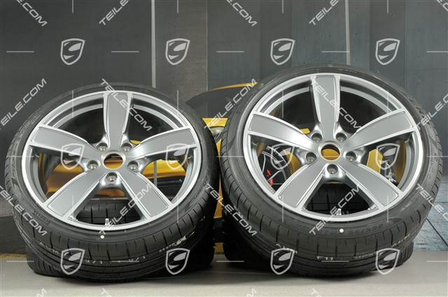 20-inch Carrera Sport summer wheels set, rims 8,5J x 20 ET57 + 10,5J x 20 ET47 + NEW summer tires 235/35 ZR20 + 265/35 ZR20, with TPMS