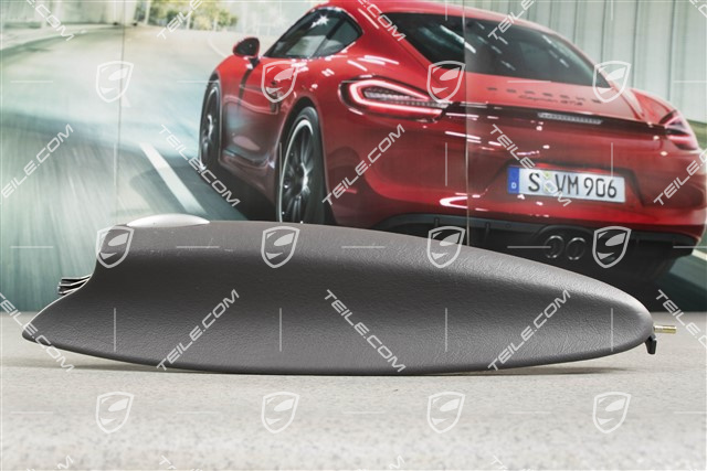 Deckel, Ablagefach, Leder, Dunkelgrau, L